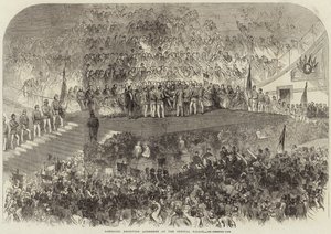 Garibaldi recevant des adresses au Crystal Palace - English School