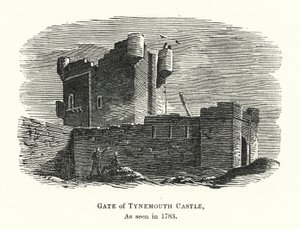 Porte du château de Tynemouth, vue en 1783 - English School