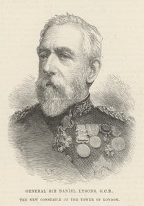 Le général Sir Daniel Lysons, GCB, le nouveau connétable de la Tour de Londres - English School