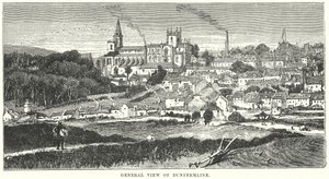 Vue générale de Dunfermline (gravure) - English School
