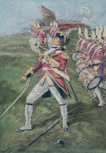 Le général Wolfe blessé à la bataille de Québec, Canada, 1759 - English School