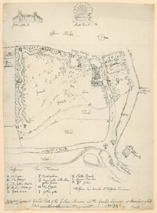 Plan général du manoir gothique et des terrains adjacents à Strawberry Hill, Twickenham, Londres - English School