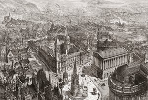 Vue générale de Birmingham, West Midlands, Angleterre - English School