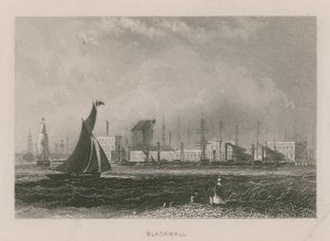 Vue générale des bateaux sur la Tamise à Blackwall - English School