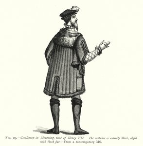 Gentleman en deuil, époque de Henri VII - English School