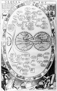 Diagramme de géographie, de The Gentlemans Recreation publié par Richard Blome, 1686 - English School