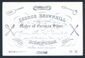 Carte de visite de George Brownhill, fabricant d