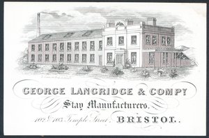 George Langridge & Company, fabricants de corsets, carte de visite - English School