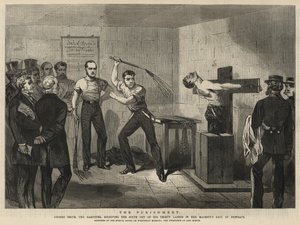 George Smith, le garrotteur, recevant le sixième de ses trente coups de fouet - English School