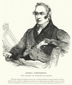 George Stephenson, le père des chemins de fer anglais (gravure)