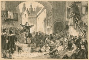 George Wishart prêchant à Dundee pendant la peste - English School