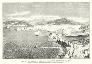 Gibraltar : Vue de la grande attaque sur Gibraltar - English School