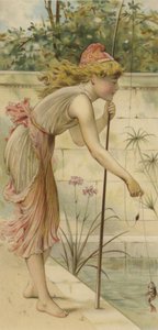 Fille pêchant - English School
