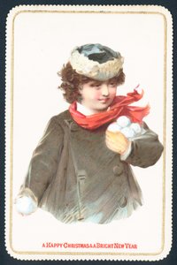 Fille ramassant des boules de neige - English School