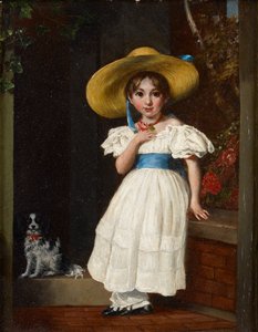 Fille avec un chapeau de paille, vers 1840 - English School