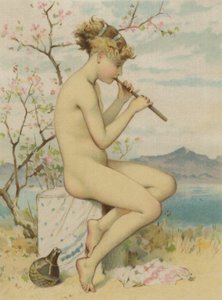 Fille jouant de la flûte à bec