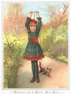 Fille jouant à la corde à sauter avec un chat - English School