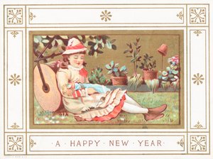 Fille dormant dans le jardin - English School