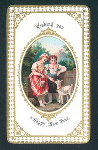 Filles nourrissant une chèvre - English School