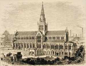 Cathédrale de Glasgow vers 1880, de 