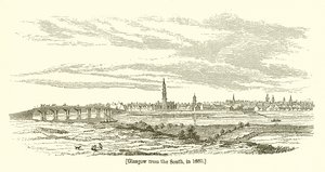 Glasgow depuis le sud, en 1660 - English School
