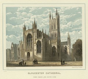 Cathédrale de Gloucester, façade ouest et côté sud - English School