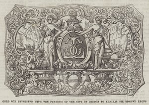 Boîte en or présentée avec la liberté de la ville de Londres à l