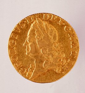 Guinée anglaise en or, règne du roi George II (1714-1760) 18ème siècle. Diam. 2,5 cm Naples, musée archéologique - English School