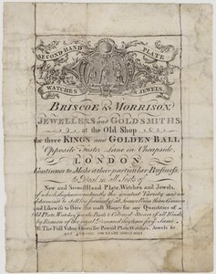 Orfèvres et argentiers, Briscoe et Morrison, carte de visite - English School