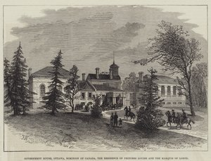 Maison du gouvernement, Ottawa, Dominion du Canada, résidence de la princesse Louise et du marquis de Lorne (gravure) - English School