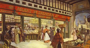 Grainger Market Hall Bazaar Newcastle, existe toujours dans sa forme originale, 1895 - English School