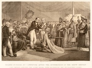 Grand Durbar à Cawnpore après la répression de la révolte des Cipayes - English School