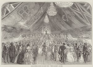 Grand divertissement à bord du HMS "Prince Regent" à Cork (gravure) - English School