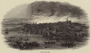 Grand incendie à Pera (gravure) - English School
