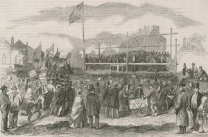 Grande manifestation en plein air contre le péage du nouveau pont de Chelsea - English School