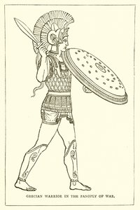 Guerrier grec en panoplie de guerre - English School