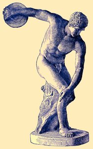 Athlète grec lançant le disque, illustration de l
