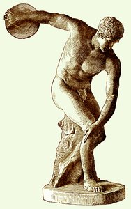 Athlète grec lançant le disque, illustration de l