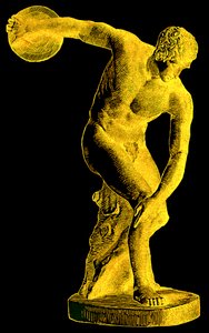 Athlète grec lançant le disque, illustration de l