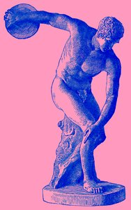 Athlète grec lançant le disque, illustration de l