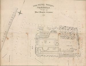 Plan du jardin de Vauxhall, Londres - English School