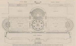 Plan du rez-de-chaussée du palais du peuple à Muswell Hill - English School