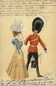 Garde et une jeune femme - English School
