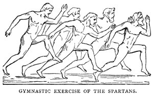 Exercice de gymnastique des Spartiates, illustration de L