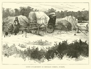 Campement gitan sur Mitcham Common, Surrey - English School