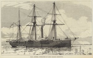 HMS Condor, commandé par Lord Charles Beresford (gravure) - English School