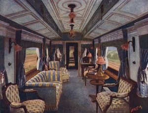 Le compartiment de jour de Sa Majesté la Reine, Royal Saloon, London and North Western Railway