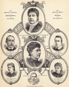 SAR la princesse Christian de Schleswig-Holstein et SAR la princesse Henry de Battenberg, et leurs enfants (gravure) - English School