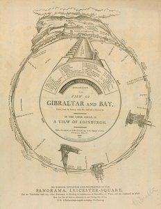Vue de Gibraltar et de la baie, Panorama, Leicester Square, Londres par H. A. Barker - English School