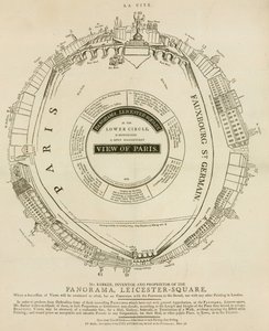 Vue de Paris, Panorama, Leicester Square, Londres par H. A. Barker - English School